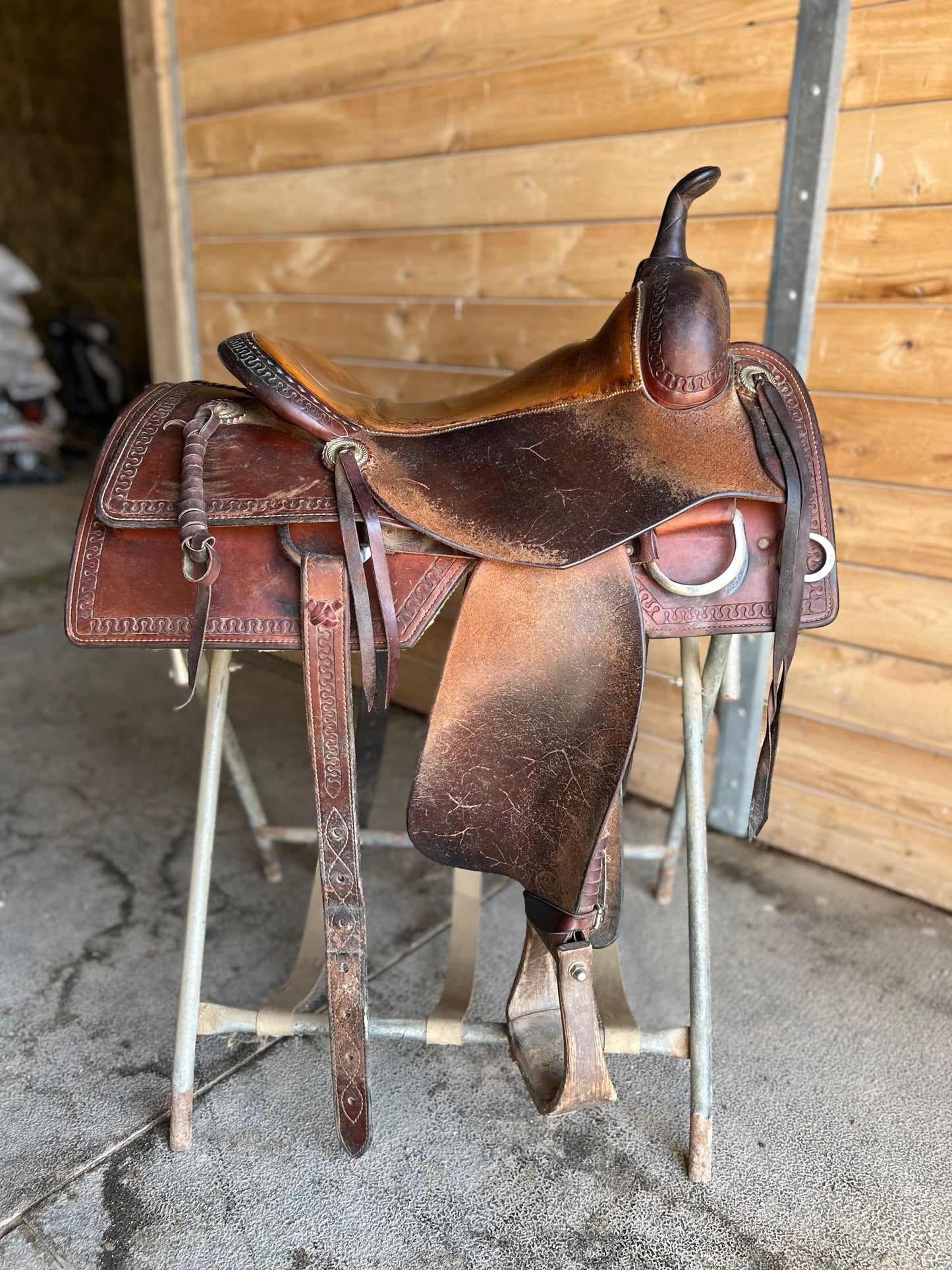 🍁SOLD 🍁 16” Bob’s Custom Saddle Bob Avila Cowhorse